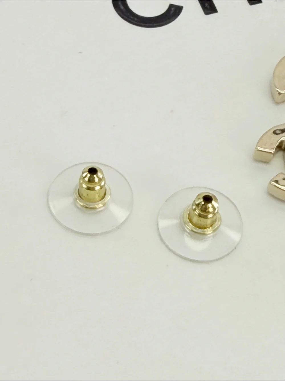 CHANEL CC Earrings Metal Gold Pink White